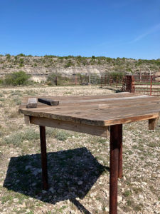 Shooting Table at Poker Hand Ranch - Texas Hunting Lease